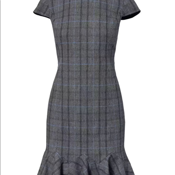 Banana Republic Plaid Godet Flounce dress size 4 - Picture 2 of 6